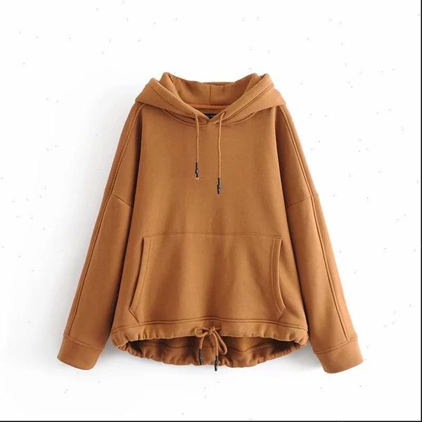 

women harajuku cotton hoodies solid patchwork pockets regular oversize sweatshirt plus size hoodies, Black
