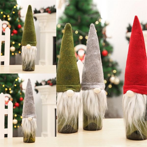 

christmas wine bag 2020 ornaments gift faceless old man sleeve decoration bauble bottle cover doll 1 75cx f2