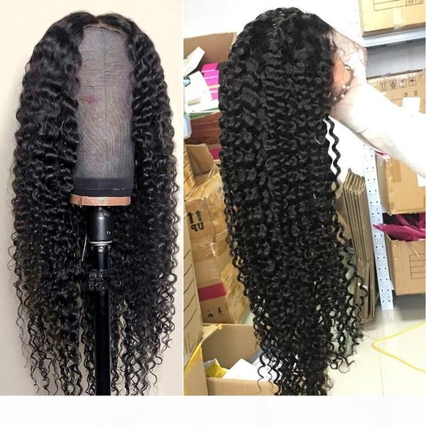 

brazilian kinky curly lace front human hair wigs 4*4 13*4 pre plucked kinky curly lace frontal human hair wigs for black women, Black;brown