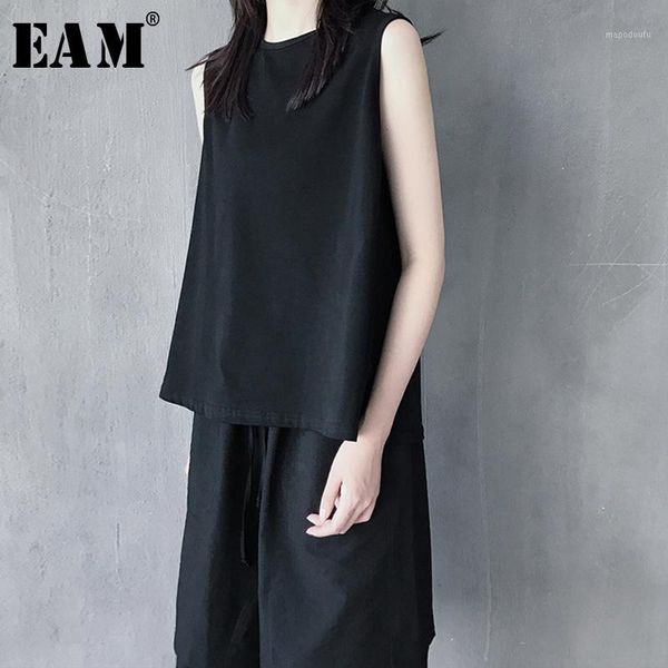 

eam] 2020 new spring summer round neck sleeveless brief solid temperament personality tank women fashion tide jx2341, White