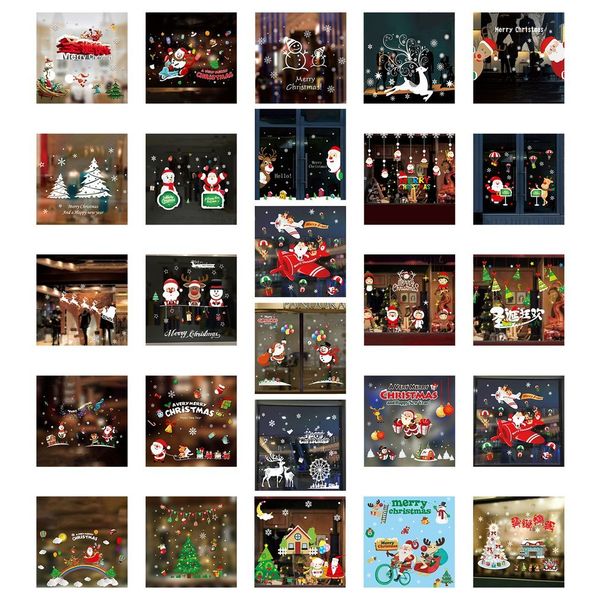 

window decoration double-sided static shopping l glass sticker christmas stickers