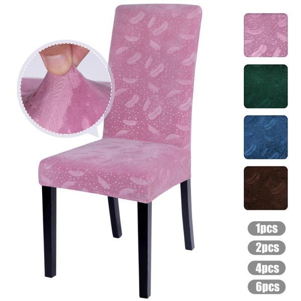 

feather dining room chair cover flannel embossed chair cover elastic washable stretch seat protector1