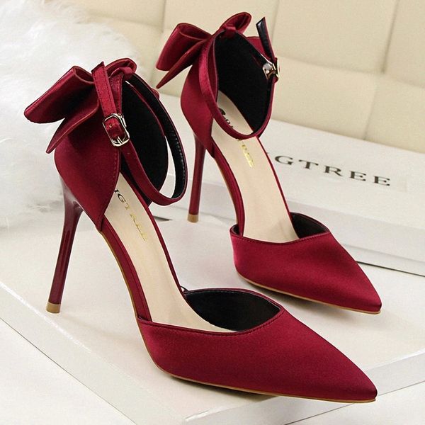 

women pumps 10cm high heels for women wedding party shoes woman heels bow-knot pumps shoes summer heels sandals female size 43 #ck4n