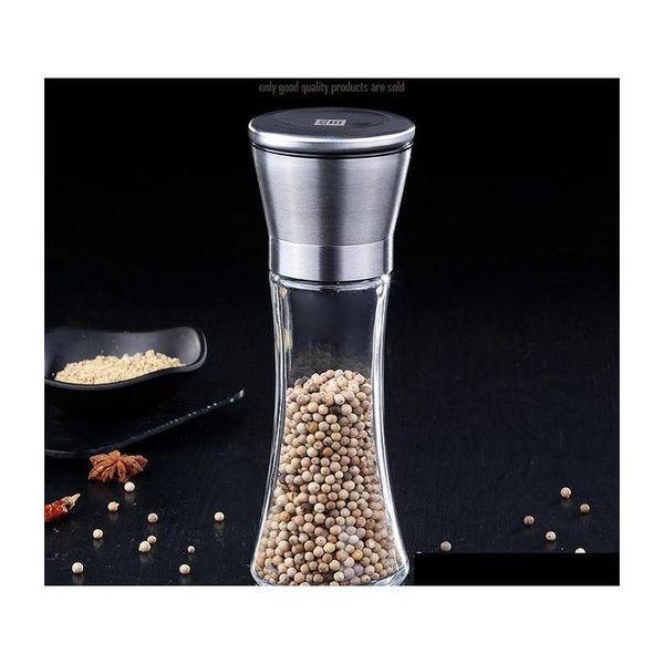 

salt pepper mill grinder stainless steel seasoning bottle grinder glass kitchen accessaries tool pre jllnxf comb2010