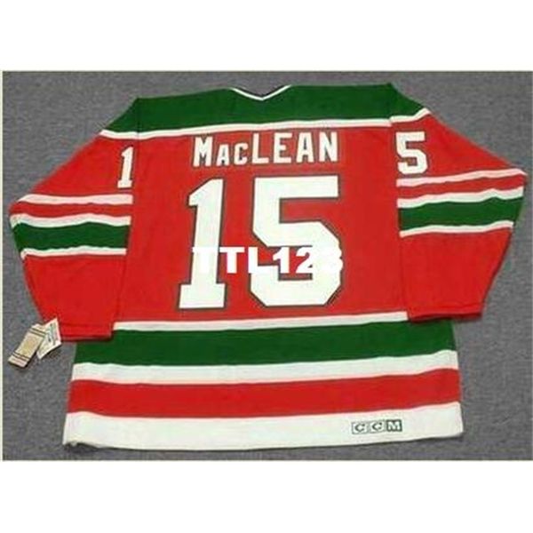 

men #15 john maclean new jersey devils 1988 ccm vintage hockey jersey or custom any name or number retro jersey, Black