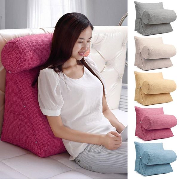 

pillow wedge shape backrest adjustable sofa back cushion lumbar support brace head neck lounger reading