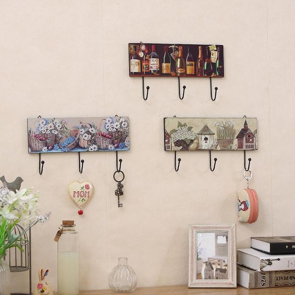 

creative clothing shop dressing room decoration wood wall hooks retro style pattern hanging hook wall home ornaments