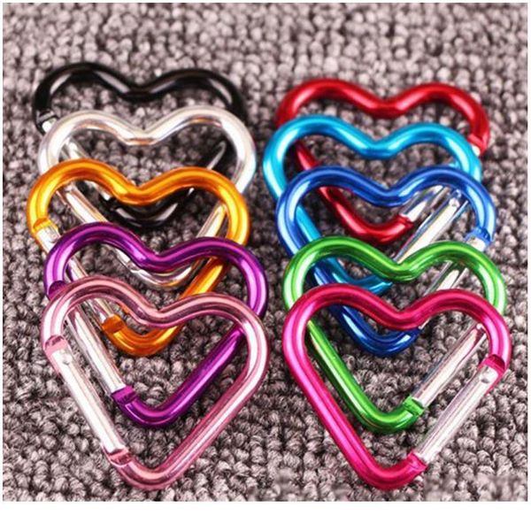 

outdoor water bottle hanging buckle aluminum carabiner heart-shape key chain clip keyring hook hiking camp tool (rando bbyabm