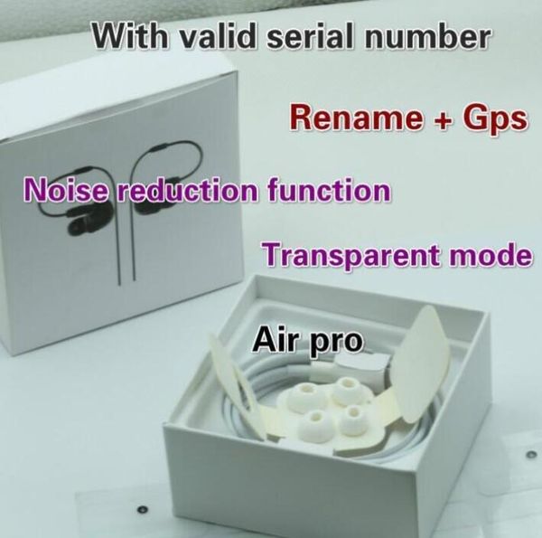 

100% anc noise reduction)air pro h1 chip rename gps wireless charging bluetooth headphones pods 3 ap pro ap2 ap3 earbuds