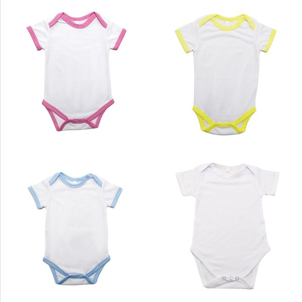 

newborn rompers diy blank sublimation thermal transfer baby jumpsuit bodysuit boys girls pants toddler infant kids outfits sale f102205, White