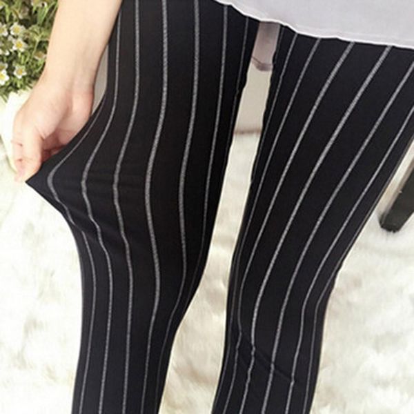

vertical striped leggings high waist push up leggings 2017 new leggins mujer bayan tayt fitness feminino #or, Black