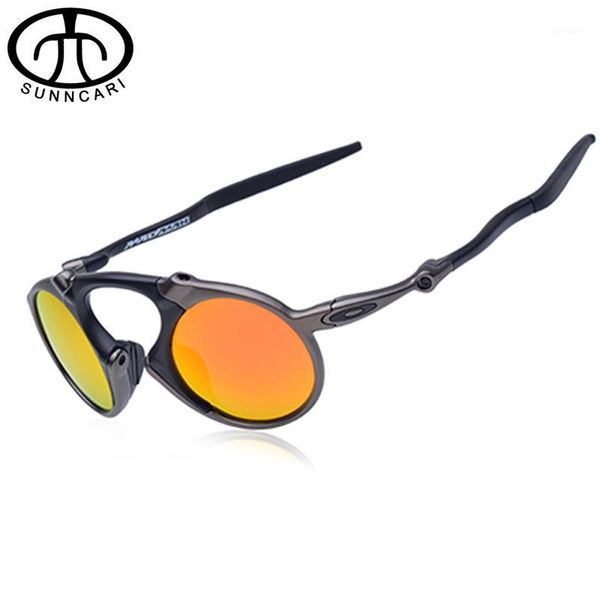 

sunglasses wholesale- sunncari men polarized sun glasses alloy discoloration frame eyewear uv proof safety optical goggles 60191, White;black