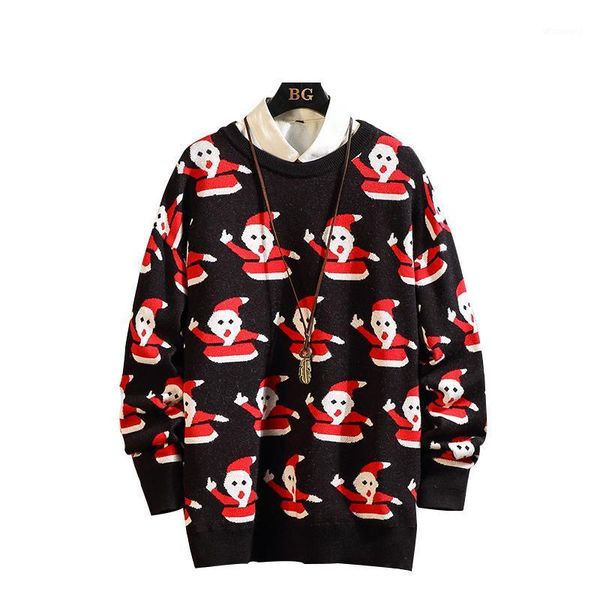 

2020 sweaters men's long sleeves striped pullover knitted o-neck plus oversized 5xl black knit sweatershirt christmas sweater1, White;black