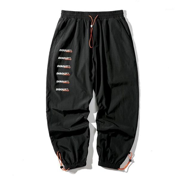 

men harem pants streetwear letters printed joggers 2020 autumn men hip hop harajuku drawstring trousers1, Black