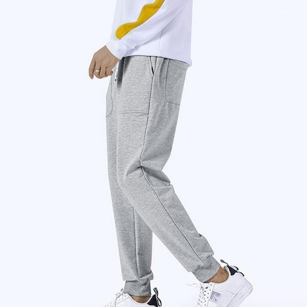 

2020 summer men solid color joggers men's harem pants fitness casual ankle-length mens trousers male streetwear slim pants1, Black