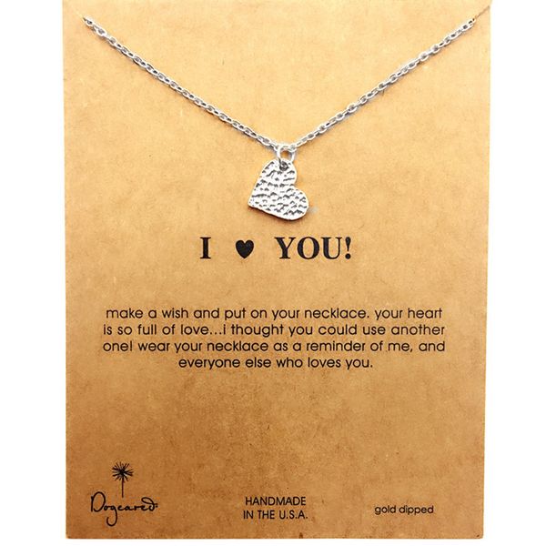 

with gift i shaped love you heart card pendant women necklaces fashion jewelryf5cy