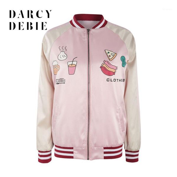 

darcydebie autumn women fashion casual o neck sweet graffiti printed striped ribbed stitching patchwork jacket coat1, Black;brown