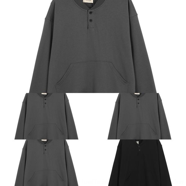 

6mbzo true fear of season god 6 main line fog high coat button street button henry collar pjfrq sweater casual solid, Black