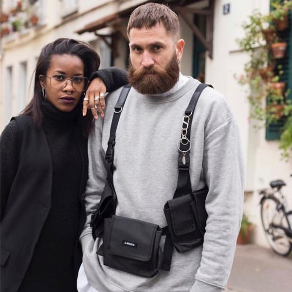 

men tactical shoulder bag men tactical waist bag boy streetwear functional waist packs waistcoat male hip hop chest bags 030266 t200113