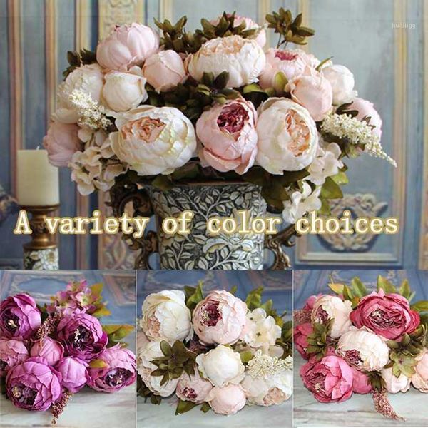 

artificial silk flowers european 1 bouquet fall vivid peony festival patriarch placed flower home party decoration1