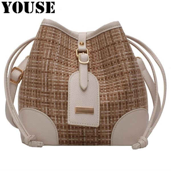 

youse brand 2020 новая мода сплетенный ранцевый bucket женские сумки универсальный одно плечо женщины сумки креста тела кошелек