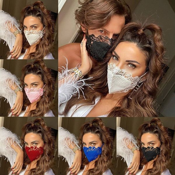 

washable mouth delicate and reusable lace applique facemask pattern design sports dustproof respirator face mask