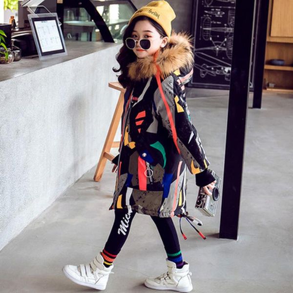 

2020 girl winter thickened beautiful fashion down cotton jacket, Blue;gray