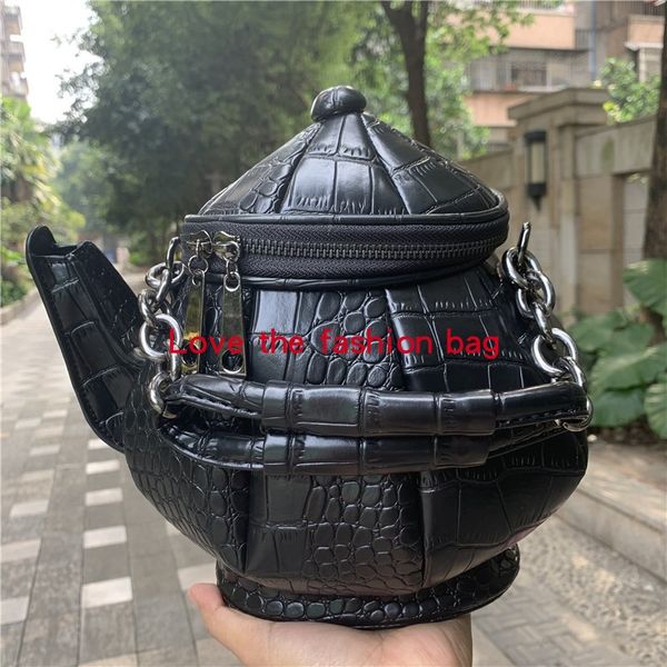 

personalized trend design black water bottle modeling bag single shoulder messenger bag handbag fashion leisure bag wallet