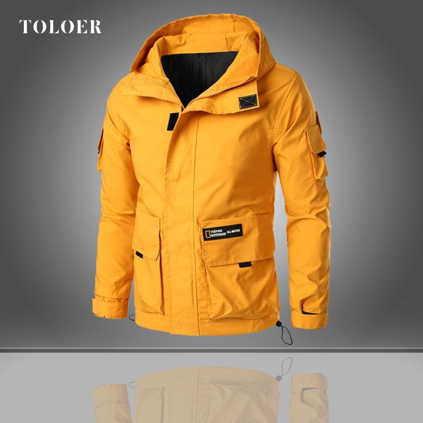 

2021 new hooded jacket spring autumn outerwear streetwear casual men clothing fit solid male coat trendy iprr, Black