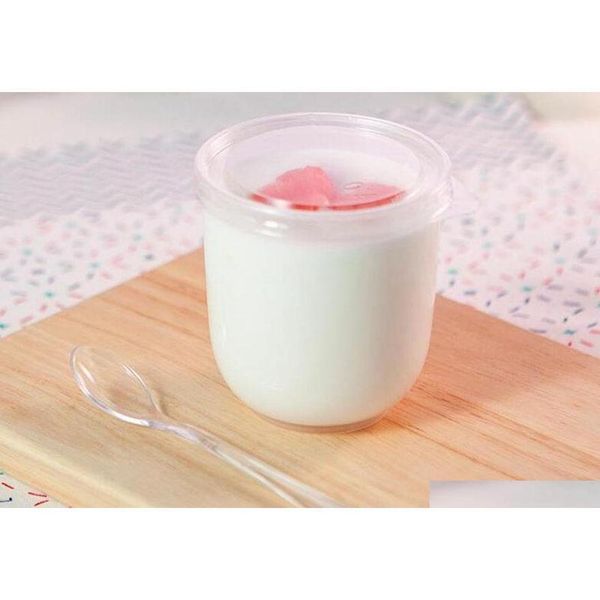 

200ml translucence plastic dessert yogurt cup with lid disposable pudding cup bakery takeaway m jllcnq dayupshop