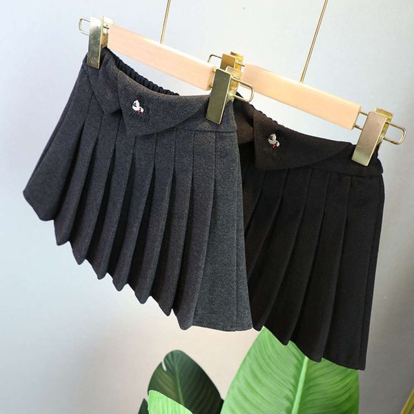 

pleated tweed girls' autumn and winter new children's college sle versatile short skirt, Blue