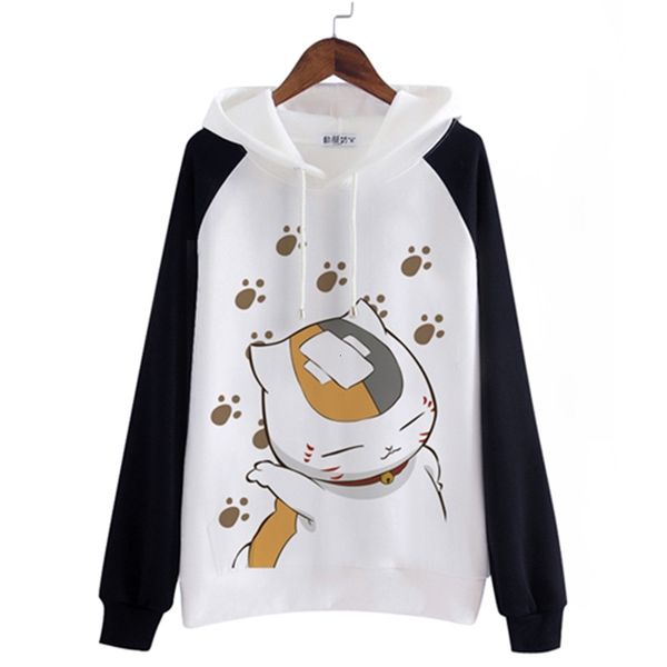 

2021 new men women anime natsume yuujinchou cotton hoodie nyanko sensei cat coat sweatshirts cosplay costumes pbey, Black