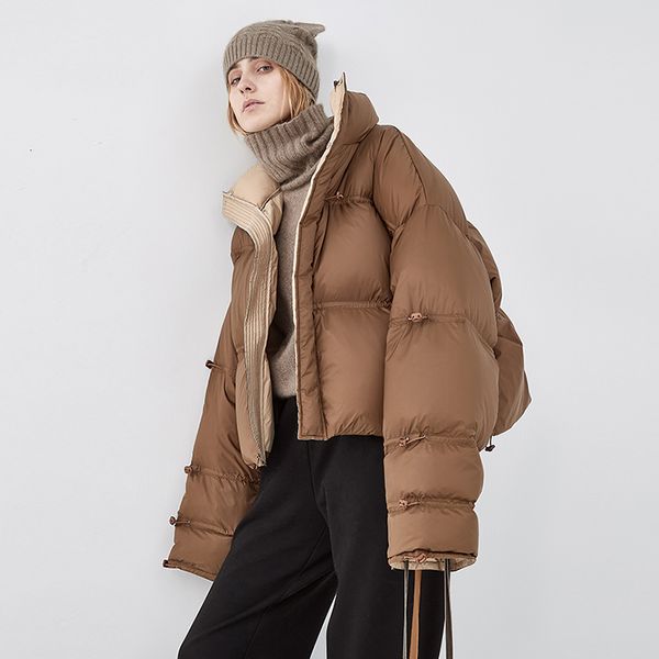 

new warm winter of 2020 paka snow feather 90% white duck down jacket strong under the waist loose women's skirt coat