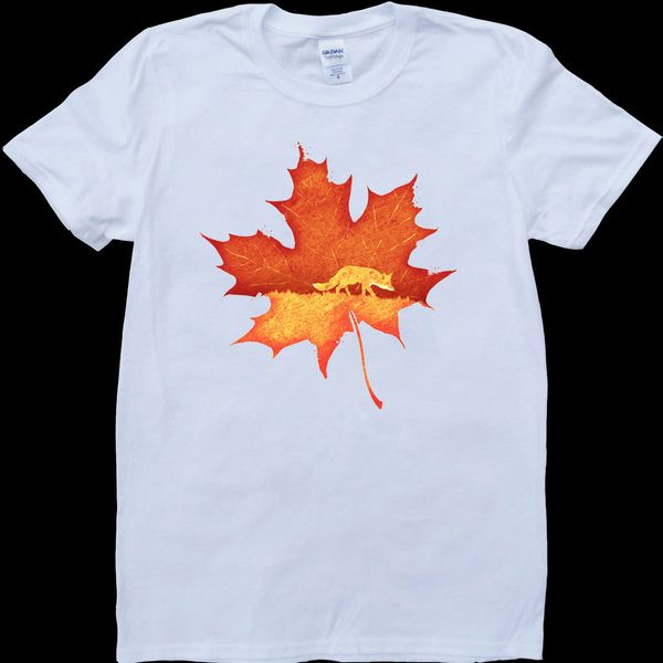 

autumn leave fox white, custom made men's cartoon men new fashion funny s hoodie designers t shirts sweatshirt