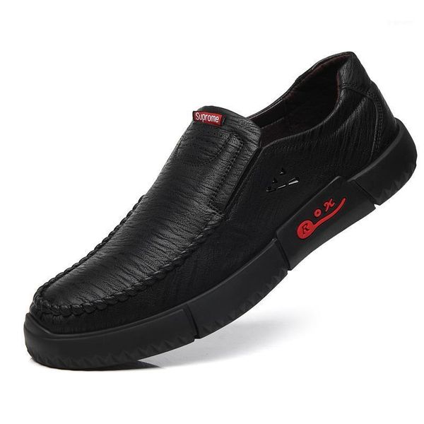 

autumn new men's casual leather shoes men's british business leather shoes formal work breathable driving1, Black