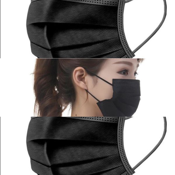 

stock black shipping 7339044 disposable 3 layers facemasks kn 95 mouth anti pm l3v0