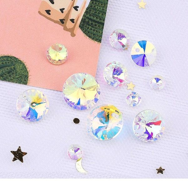 

6-14mm rivoli crystal pendant pointed back round glass beads fancy stone charms jewelry fingdings diy necklaces earring jllgqk