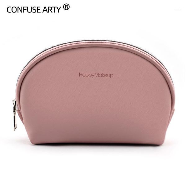 

cosmetic bags & cases pu leather makeup bag brush pen small storage solid make up travel bag1
