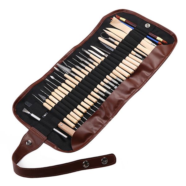 

new 14/30pcs ceramic tools beginner pottery sculpting carving tool diy wood clay crafts modeling supplies q1106