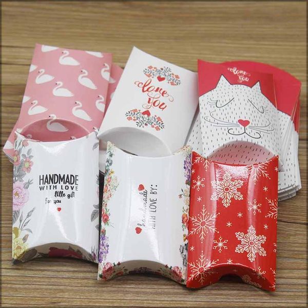 

50 100pc jewelry necklace earring box diy handmade gifts display box lovely animals pattern party suppiles babyshow favors box wmtwkg