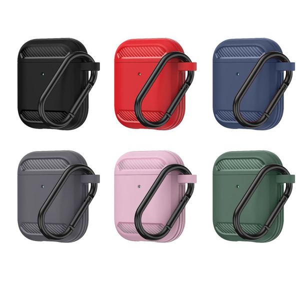 

for apple airpods case airpod pro carbon fiber earphone accessories wireless bluetooth cover air pods 1 2 3 covers with hook