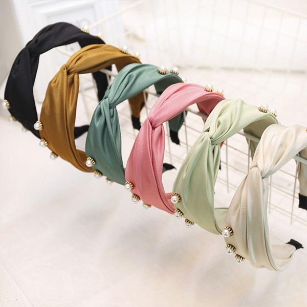 

bow knot cross tie womens headband solid color twist hairband cloth headwrap hair band hoop headwear bandanas exquisite