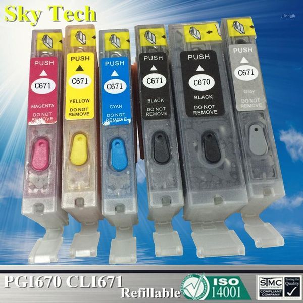 

refillable ink cartridge for pgi670 cli671 , for canon pixma mg5760 mg6860 mg7760 mg7765 ts5060 ts6060 ts8060 ts9060 [with arc]1