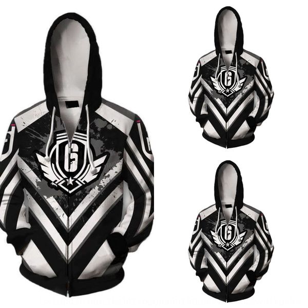 

6siege шесть 3d печатных косплей радуга 6siege rainbow six 3d печатных hoodie косплей hoodie балахон msc9a, Black