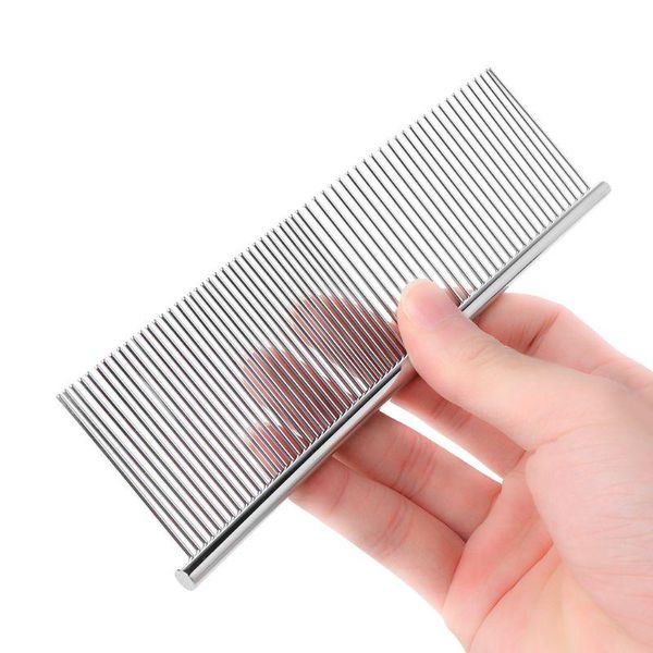 

pet straight single row dense comb dogs hair removal cleaning beauty combs dog grooming tools pets product q wmtlmi, Silver