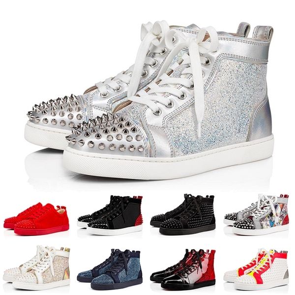 

size 13 mens red bottom shoes 2020 spikes platform mens womens casual shoes red bottoms Ã©toile vintage flat trainers sneakers, Black