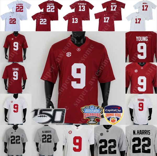 Maglia da calcio Ncaa Alabama Crimson Tide Demarcco Hellams Landon Dickerson Phidarian Mathis Patrick Surtain Ii Justin Eboigbe Drew