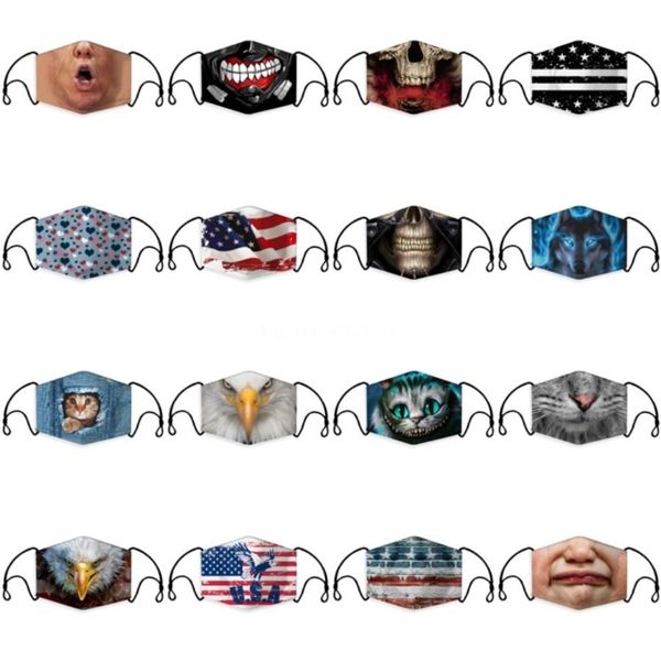 

dustproof print filter women masks protective breathable one cotton anti smog replaceable men size#306 washable masks animal pm2.5 ovpsd