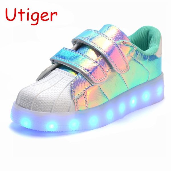 

glowing led kids sneakers boy girl shoes with light fashion luminous lighted colorful led lights children shoes casual flat y200103, Black;red