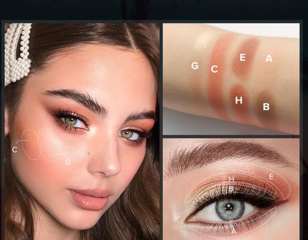 

shimmer eyeshadow palette high pigmented matte eye makeup illuminator highlighter blush make up 9 colors cosmetics